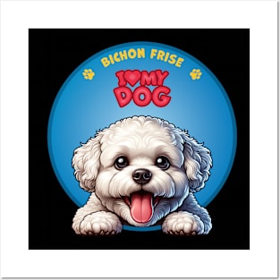 I Love my dog Bichon Frise Posters and Art